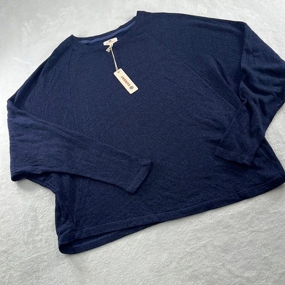 NWT Sundry Anthropologie 1, S Dark Blue Doleman Pullover Long Sleeve‎ Top - Picture 1 of 9